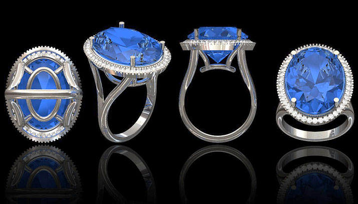 modélisation de bijoux or et diamant sur mesure